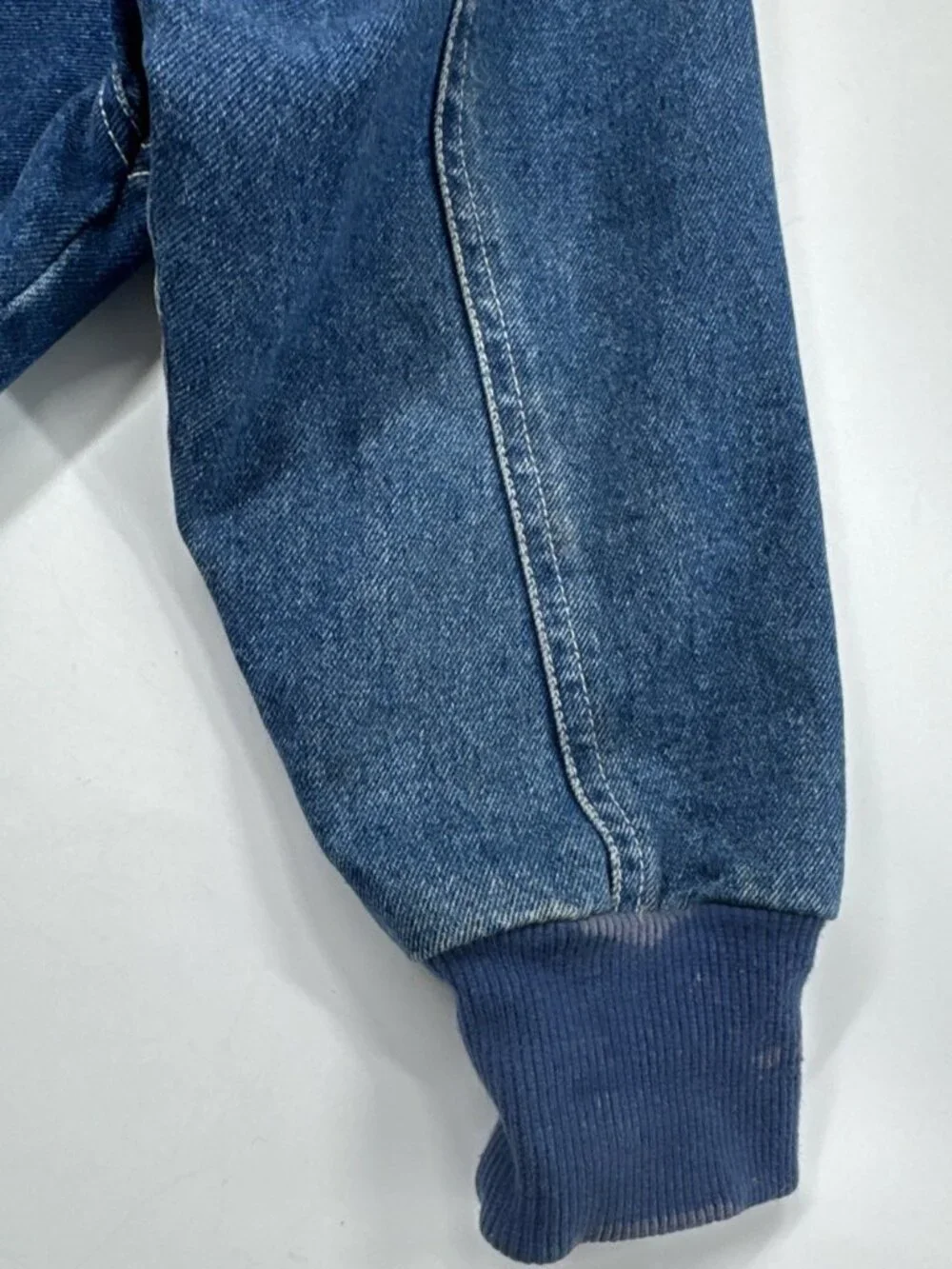 Vintage Gymboree Denim Jacket Boys Large 6-7 Blue Chore Coat Lined Button Jean